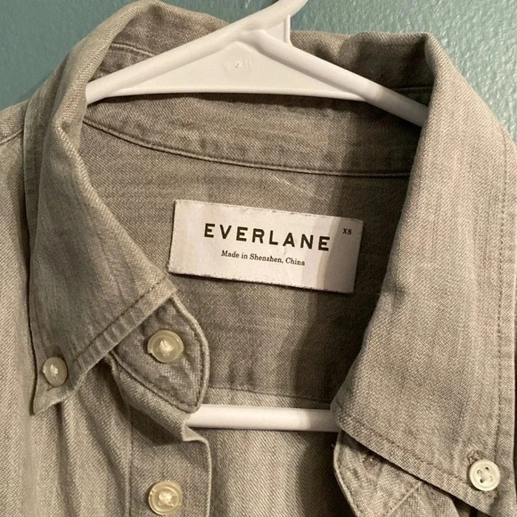 Everlane gray Oxford style button down 100% cotton womens shirt xs - Picture 2 of 8